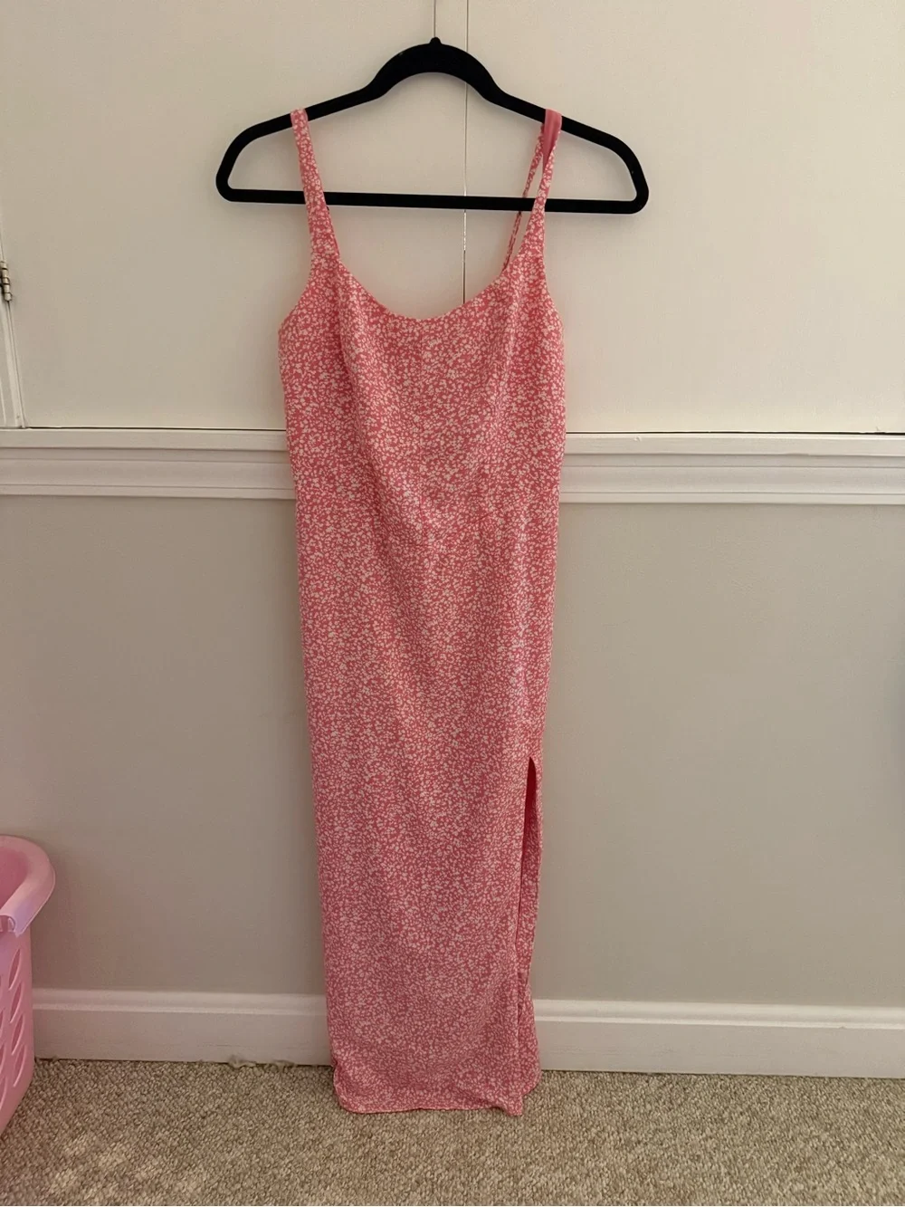 Abercrombie & Fitch Pink Floral Midi Slip Dress Small